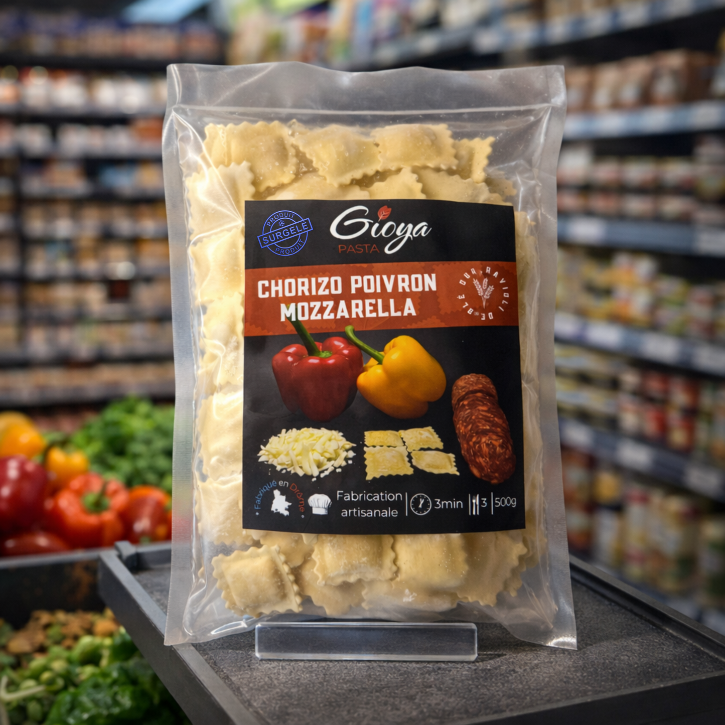 Raviolis Chorizo, Poivron & Mozzarella - 500g