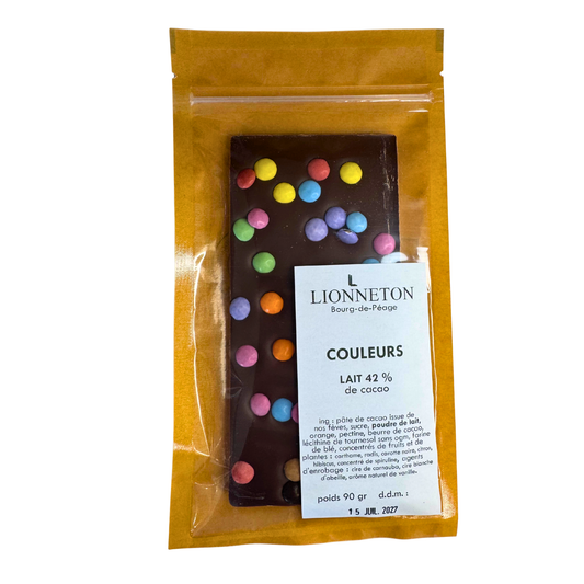 Tablette - Chocolat au Lait 42% - Couleurs - 90g