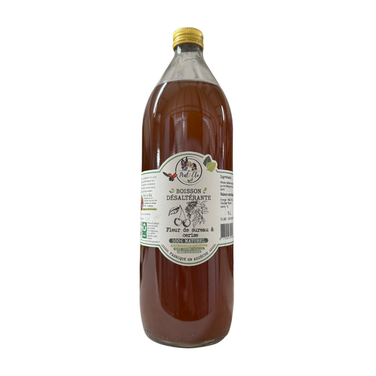 Boisson Désaltérante  Fleur de sureau & cerise - 1L